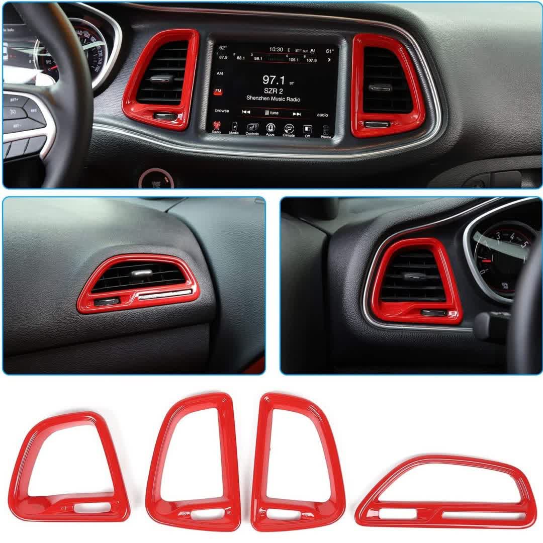 Center Console AC Vent Trim for 2015-2023 Dodge Challenger | ABS Interior Decorative Cover - image 5
