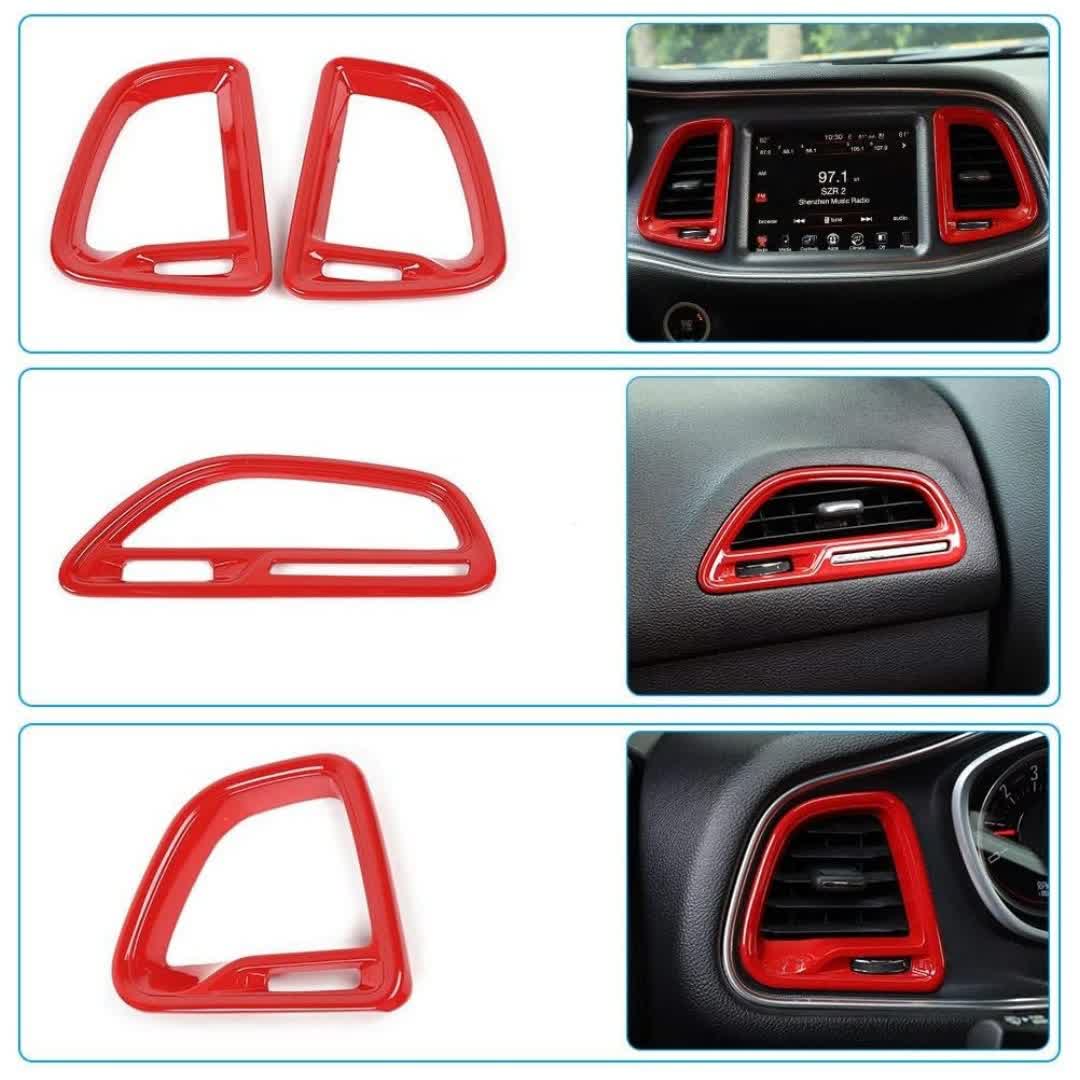 Center Console AC Vent Trim for 2015-2023 Dodge Challenger | ABS Interior Decorative Cover - image 6