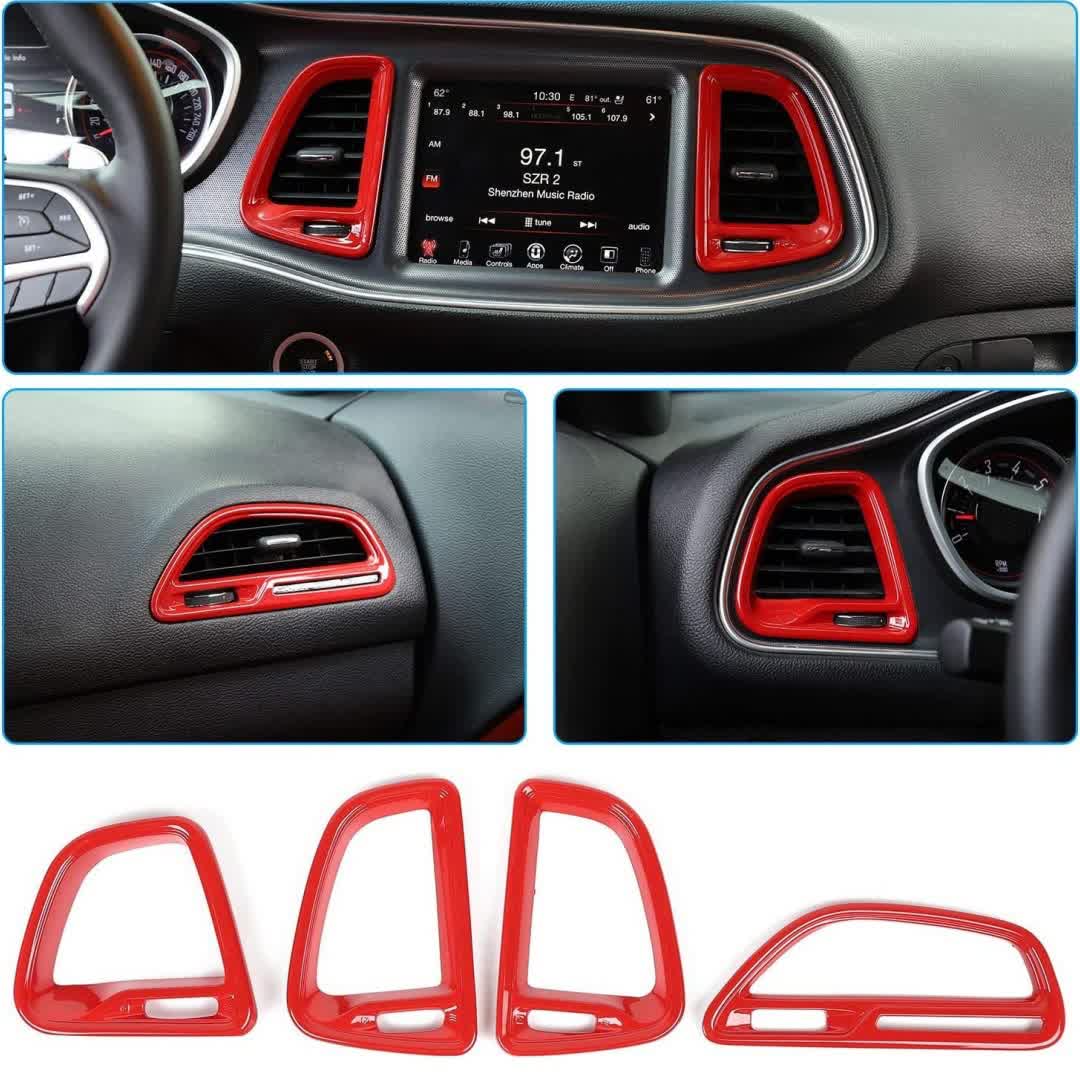 Center Console AC Vent Trim for 2015-2023 Dodge Challenger | ABS Interior Decorative Cover - image 10