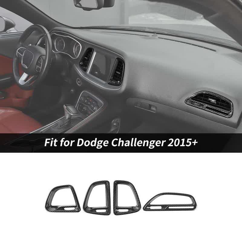 Center Console AC Vent Trim for 2015-2023 Dodge Challenger | ABS Interior Decorative Cover - Carbon Fiber Pattern - image 3