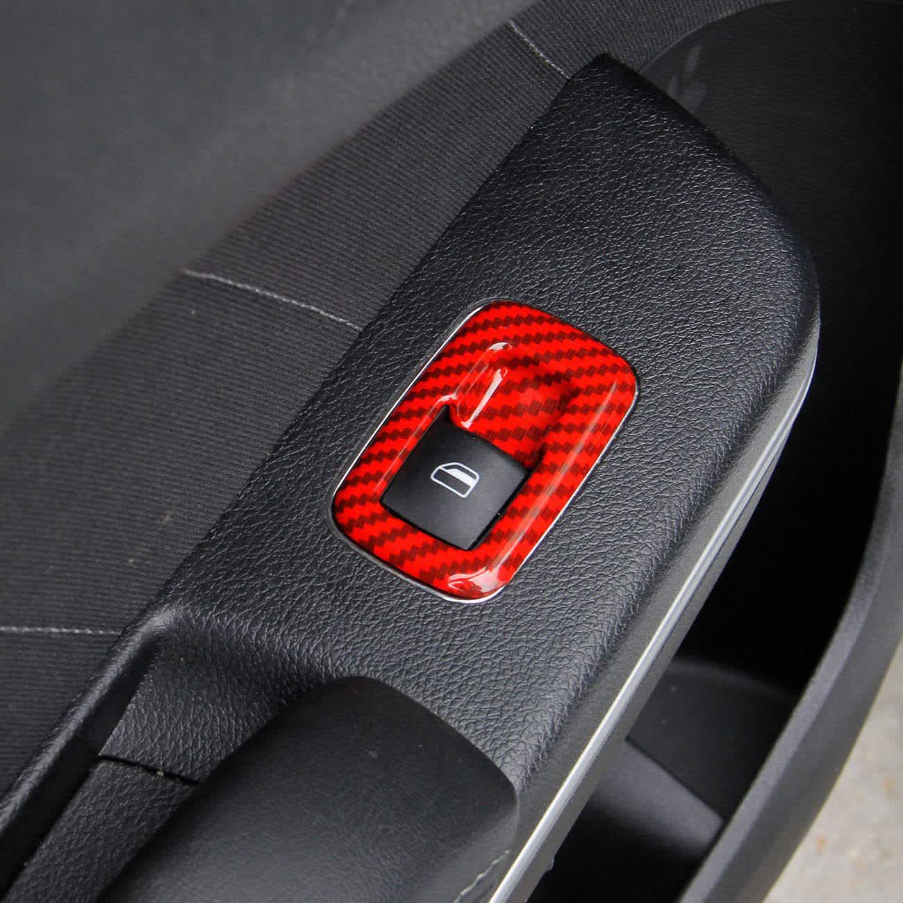 4Pcs Carbon Fiber Window Switch Panel Cover Trim Compatible With 2011+ Charger, 2011+ Durango, 2010-2017 Ram - image 3