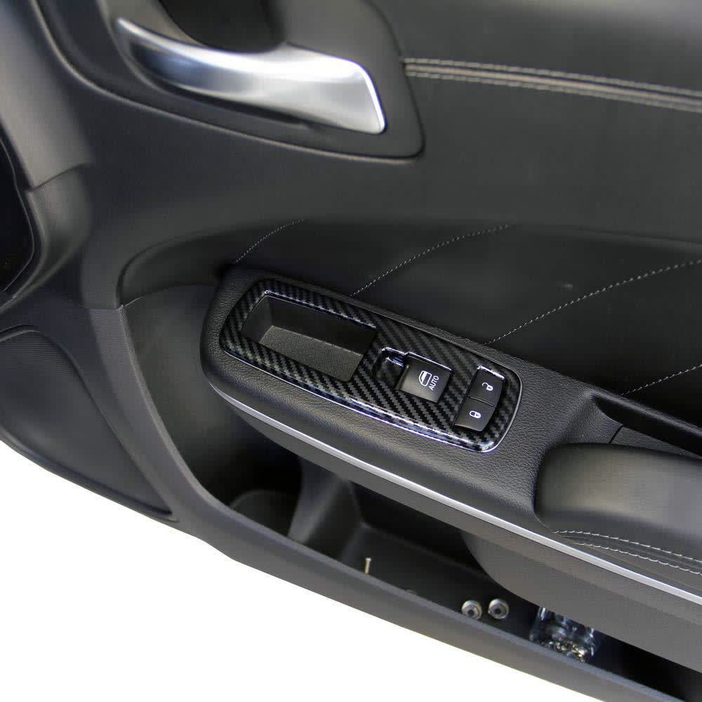 4Pcs Carbon Fiber Window Switch Panel Cover Trim Compatible With 2011+ Charger, 2011+ Durango, 2010-2017 Ram - image 8