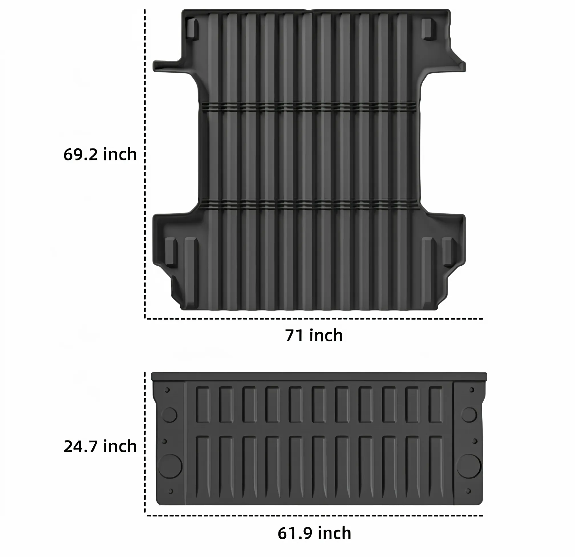 5.8ft Short Bed Truck Bed Mat for 2019-2026 Chevrolet Silverado 1500 & GMC Sierra 1500 - Truck Bed Mat + Tailgate Mat - image 4