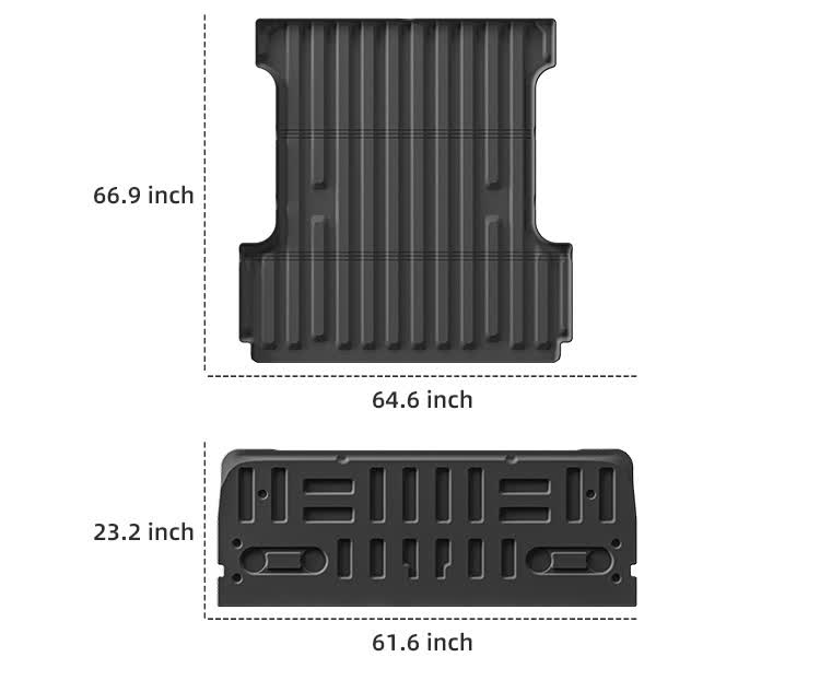 5.5ft Short Bed Truck Bed Mat for 2015-2023 Ford F-150 & 2022-2023 F-150 Lightning - Truck Bed Mat + Tailgate Mat - image 4