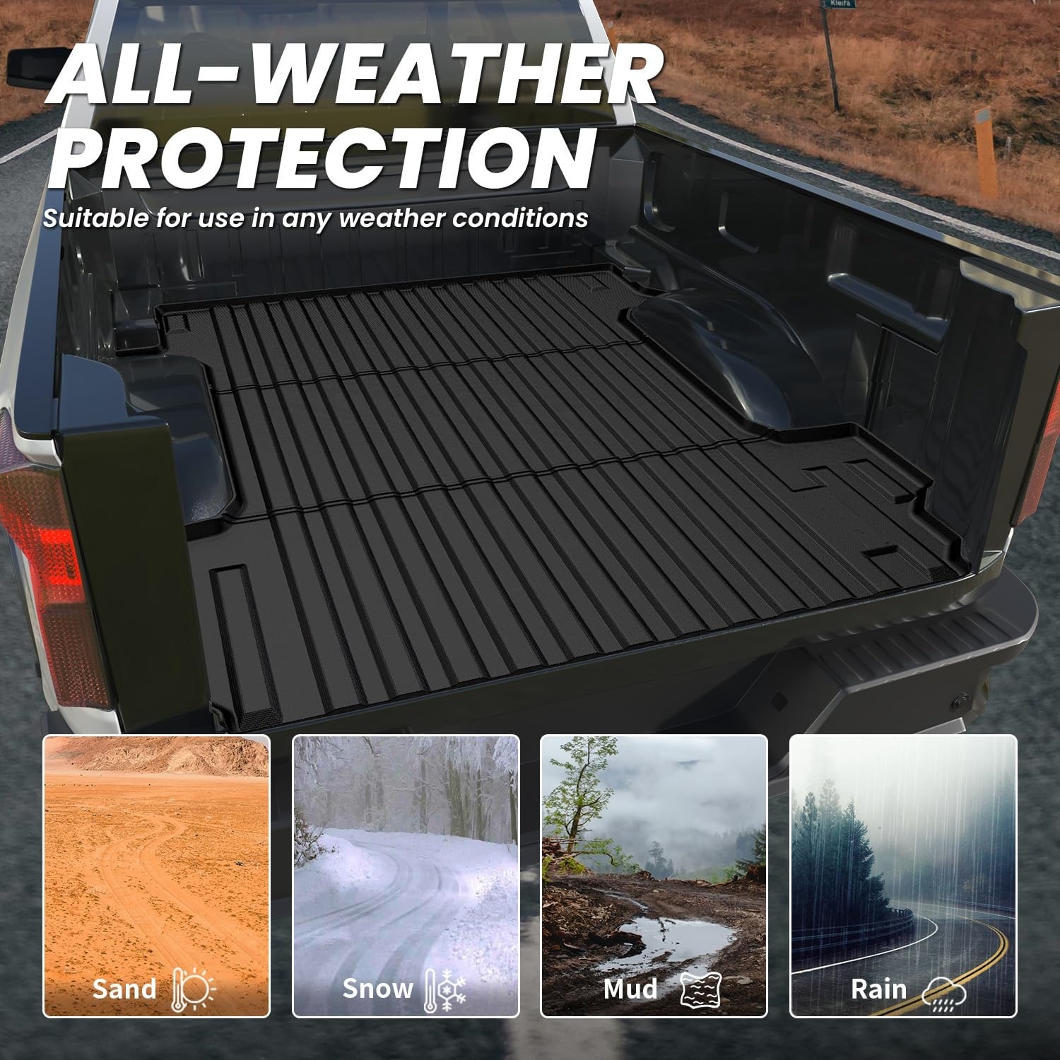 All-Weather Truck Bed Mat Sand Snow Mud Rain