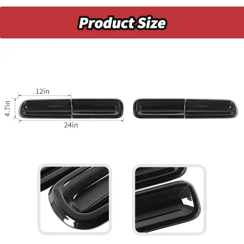 4-Piece Self-Adhesive Smoked Tail Light Cover Trim Compatible With 2015-2024 Dodge Challenger - image 5