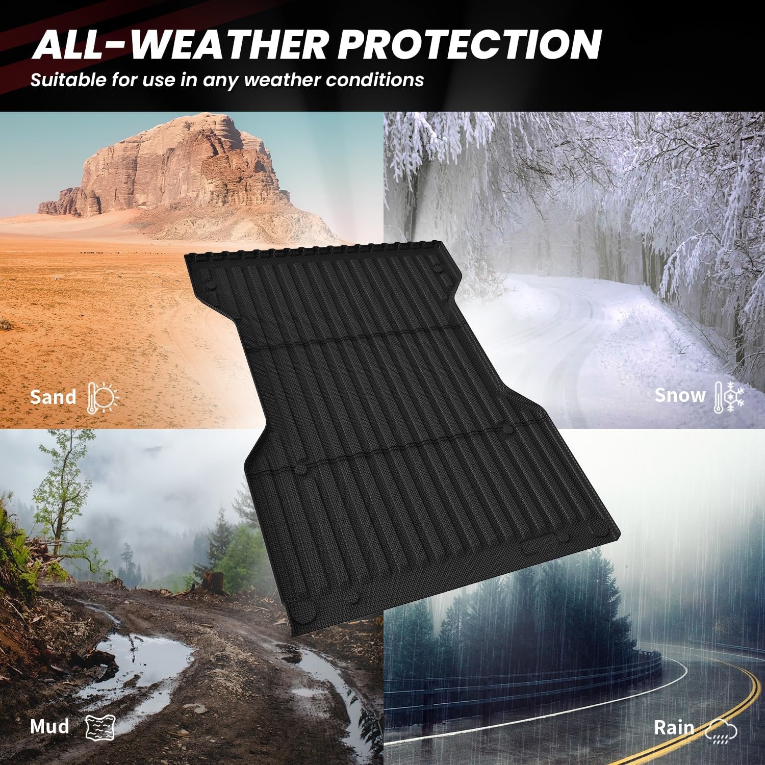 All-Weather Truck Bed Mat Sand Snow Mud Rain