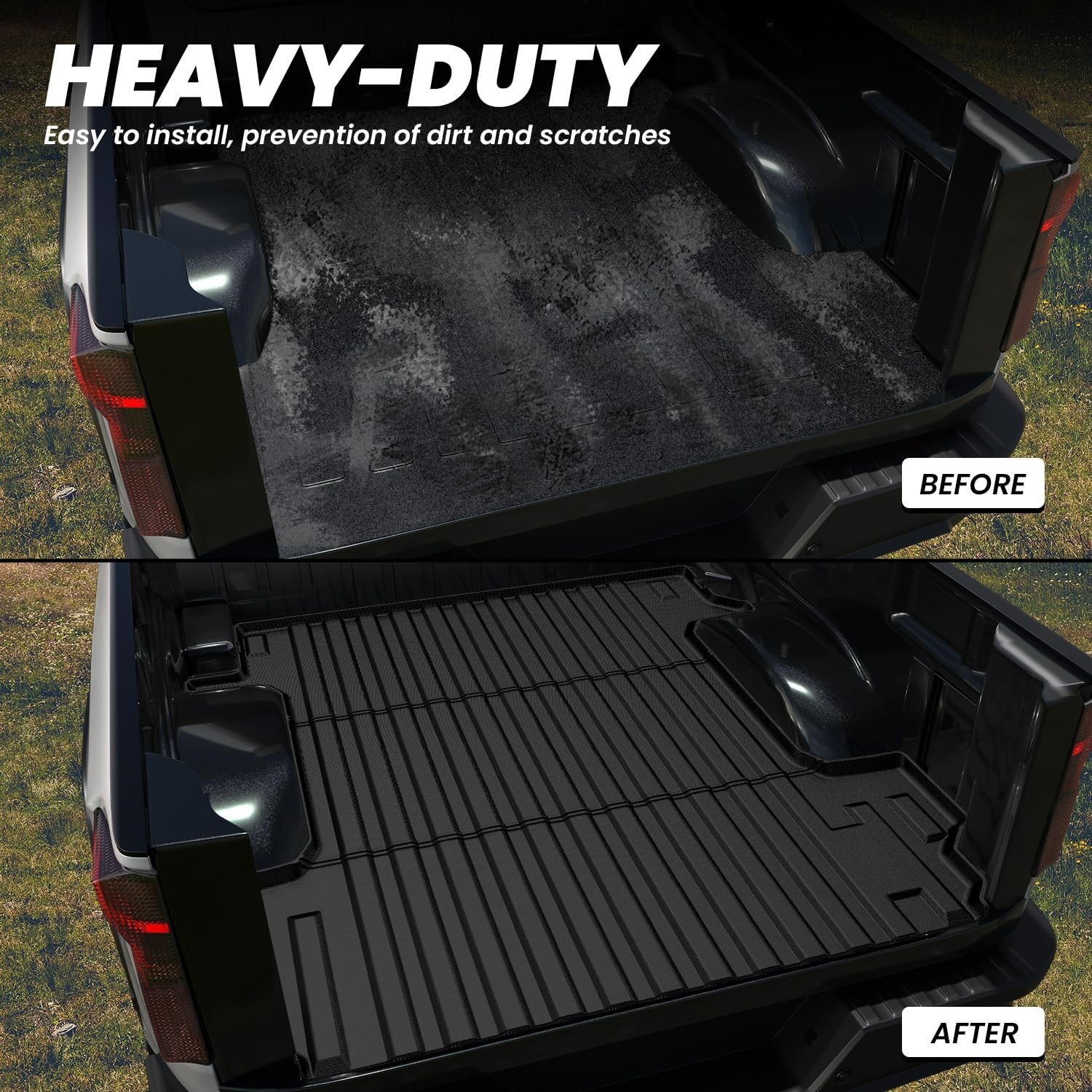Heavy-Duty Truck Bed Mat Before and After