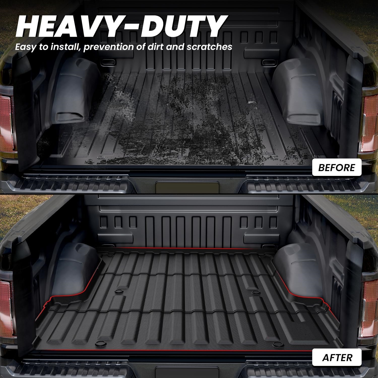 Heavy-Duty Truck Bed Mat Before and After