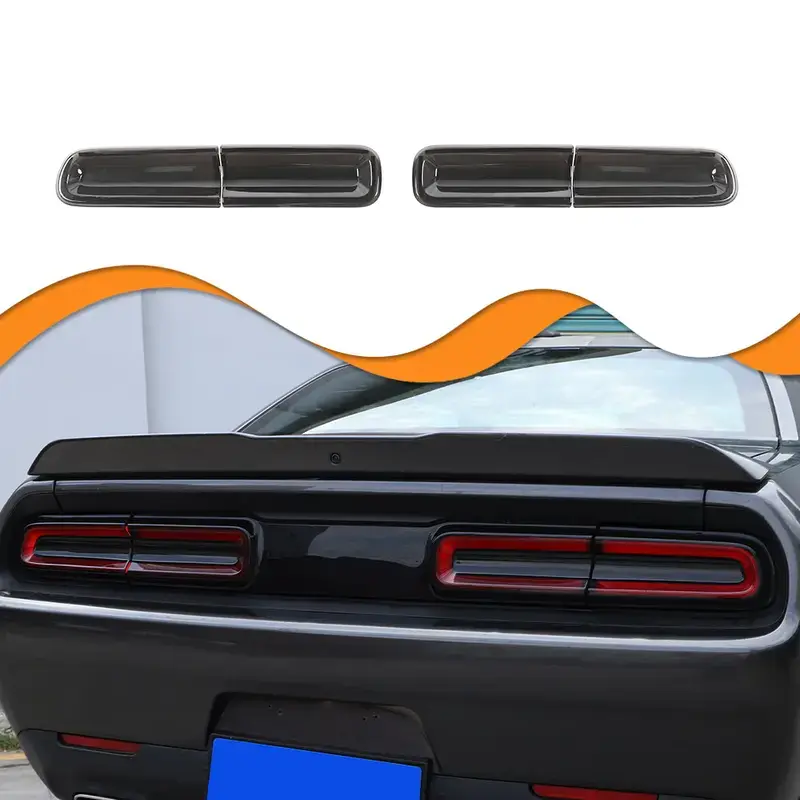 4-Piece Self-Adhesive Smoked Tail Light Cover Trim Compatible With 2015-2024 Dodge Challenger - image 8