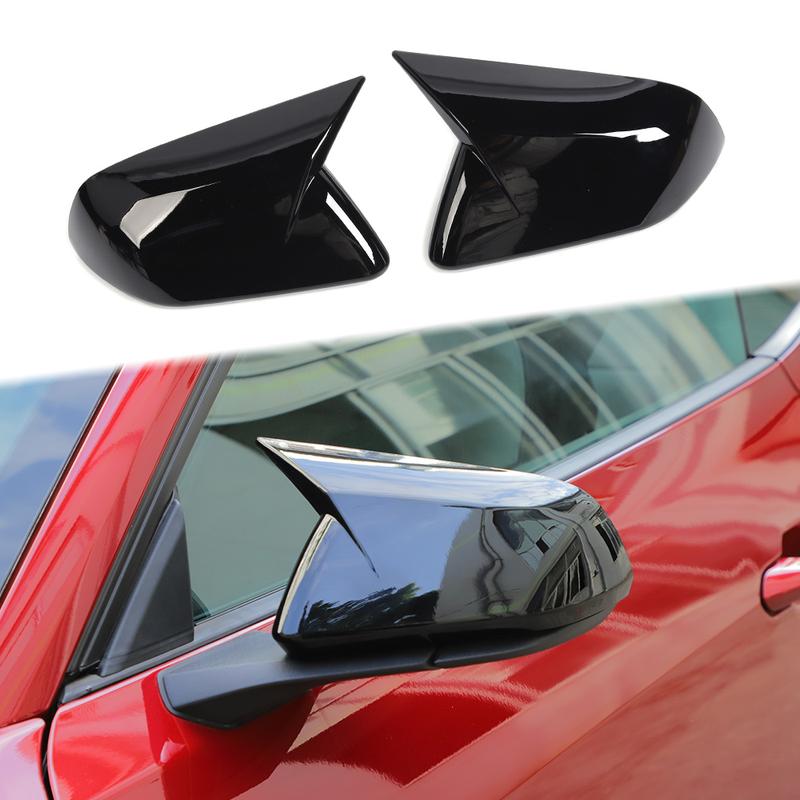 Horn-style rearview side mirror cover caps for Ford Mustang 2015-2022