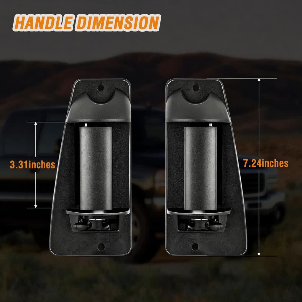 2-Piece Pair Set ABS Plastic Cold/Heat Resistant Direct Fit Extended Cab Rear Door Handles (Left Driver-Right Passenger) - Compatible with 1999-2007 Chevy Silverado, 1999-2006 GMC Sierra 1500/2500/3500 - image 10