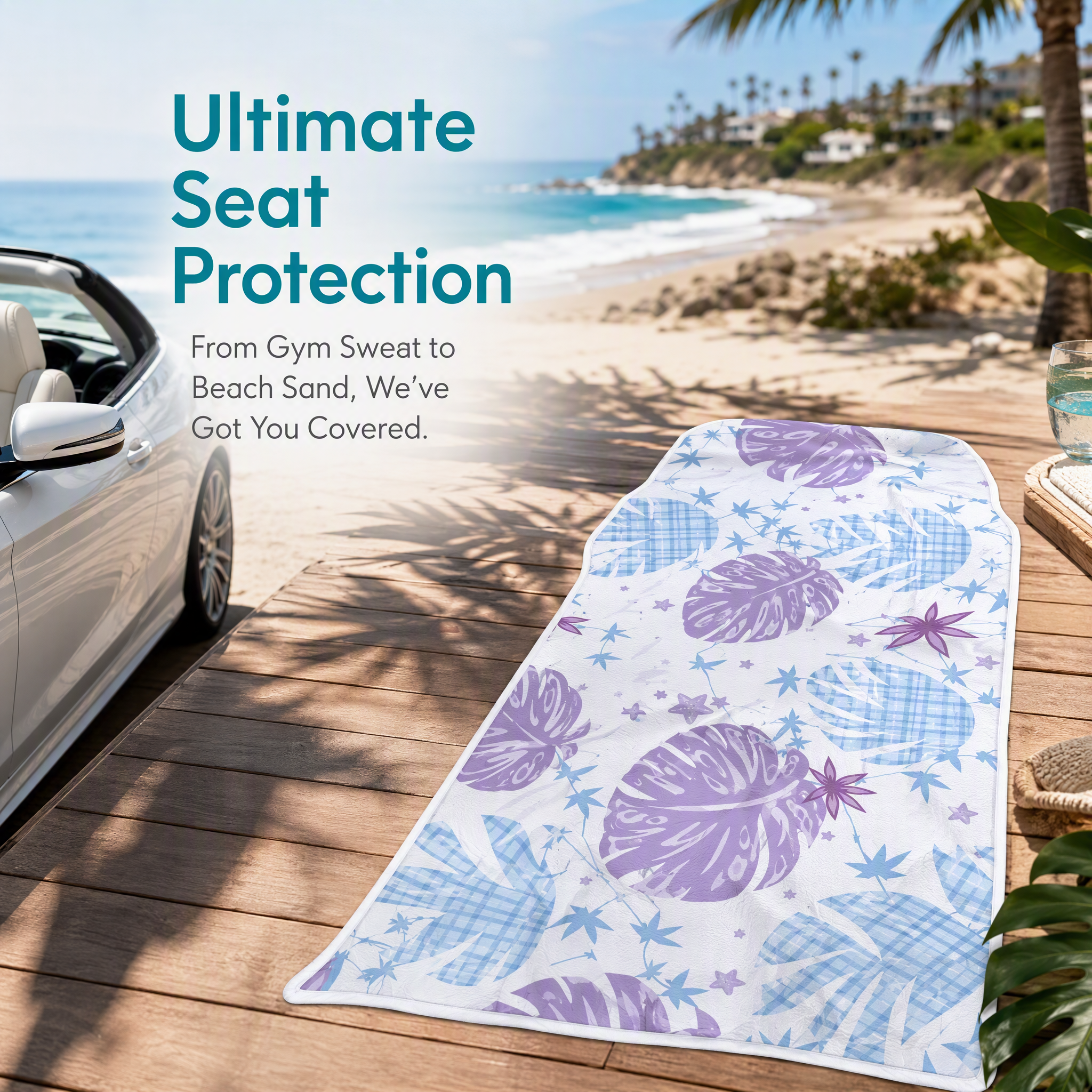 Full size car seat cover towel against sand sweat dirt