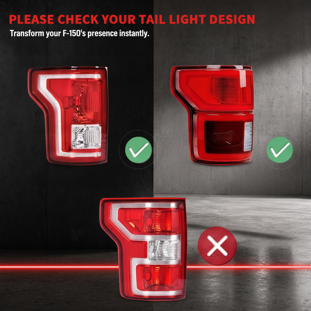 P310 Blackened Taillight Lamp Shell Cover Trim for Ford F-150 