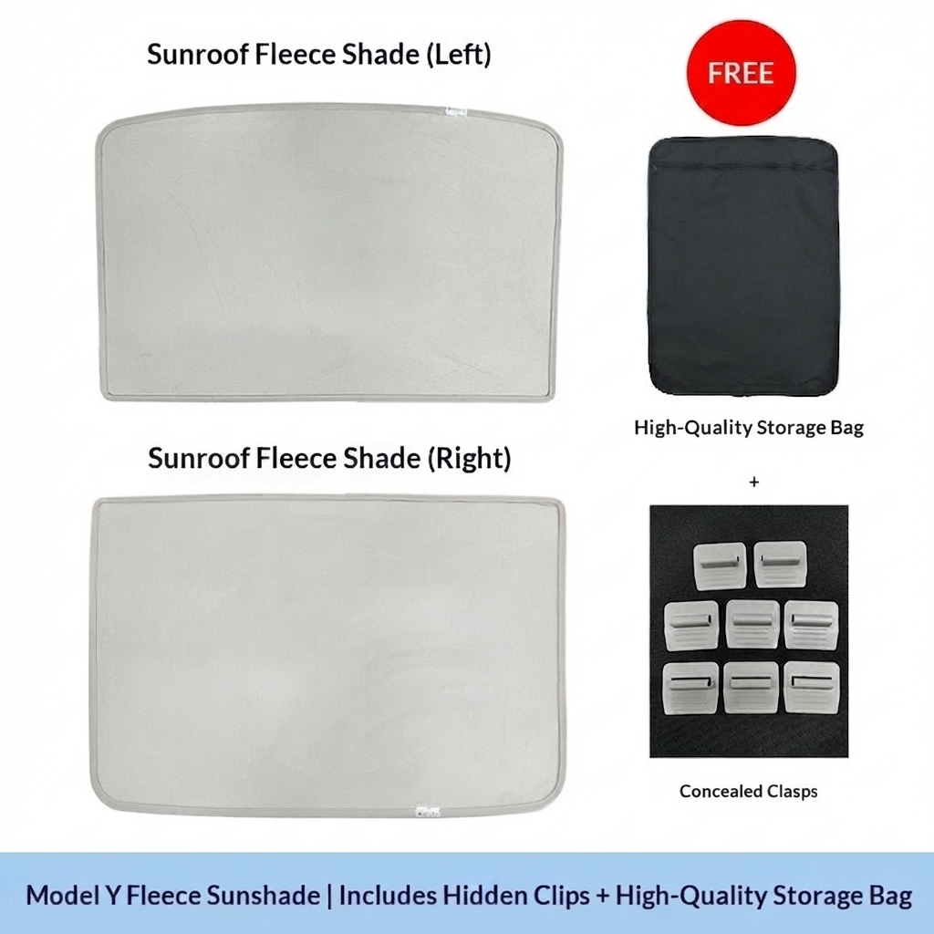P200 Sunshade Roof for Model Y/3/3 Highland - Gray - Suede Sunshade For Model Y - image 8