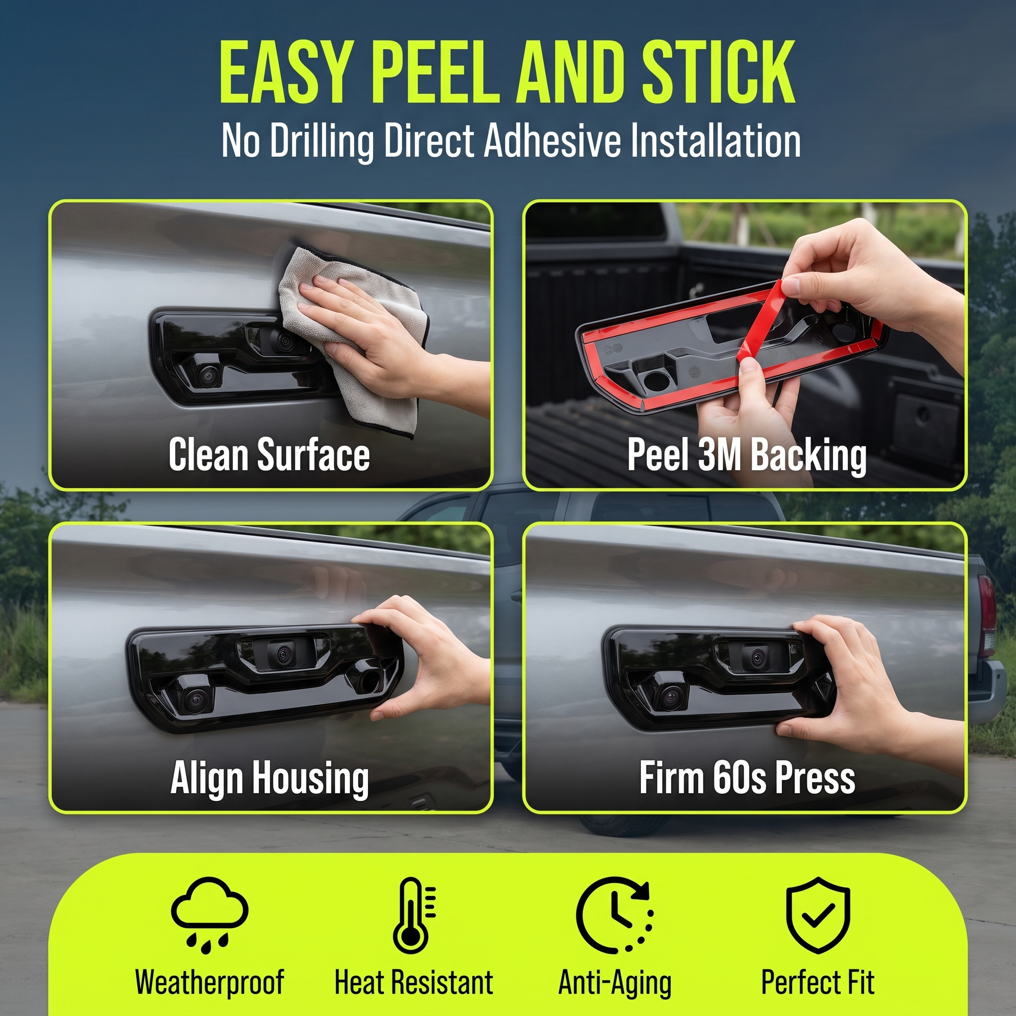 Trunk Handle Cover Compatible With Chevrolet Silverado & GMC Sierra Denali 2022-2025