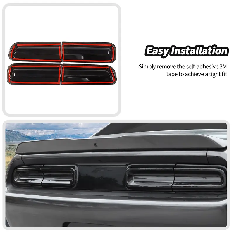 Easy Installation Self-Adhesive 3M Tape Tail Light Covers