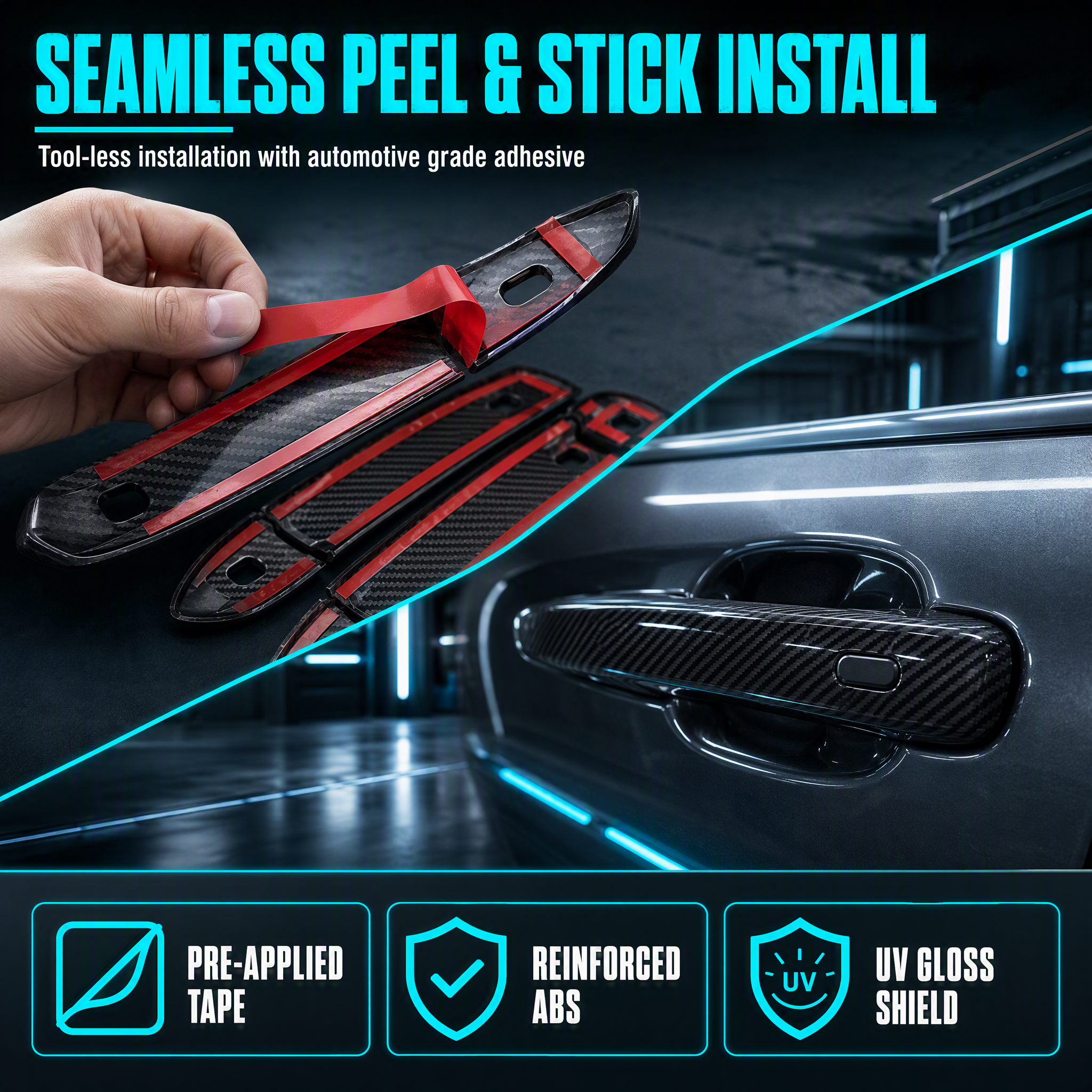 Premium Car Door Handle Trim Cover Compatible With Chevrolet Silverado Sierras 2014-2022