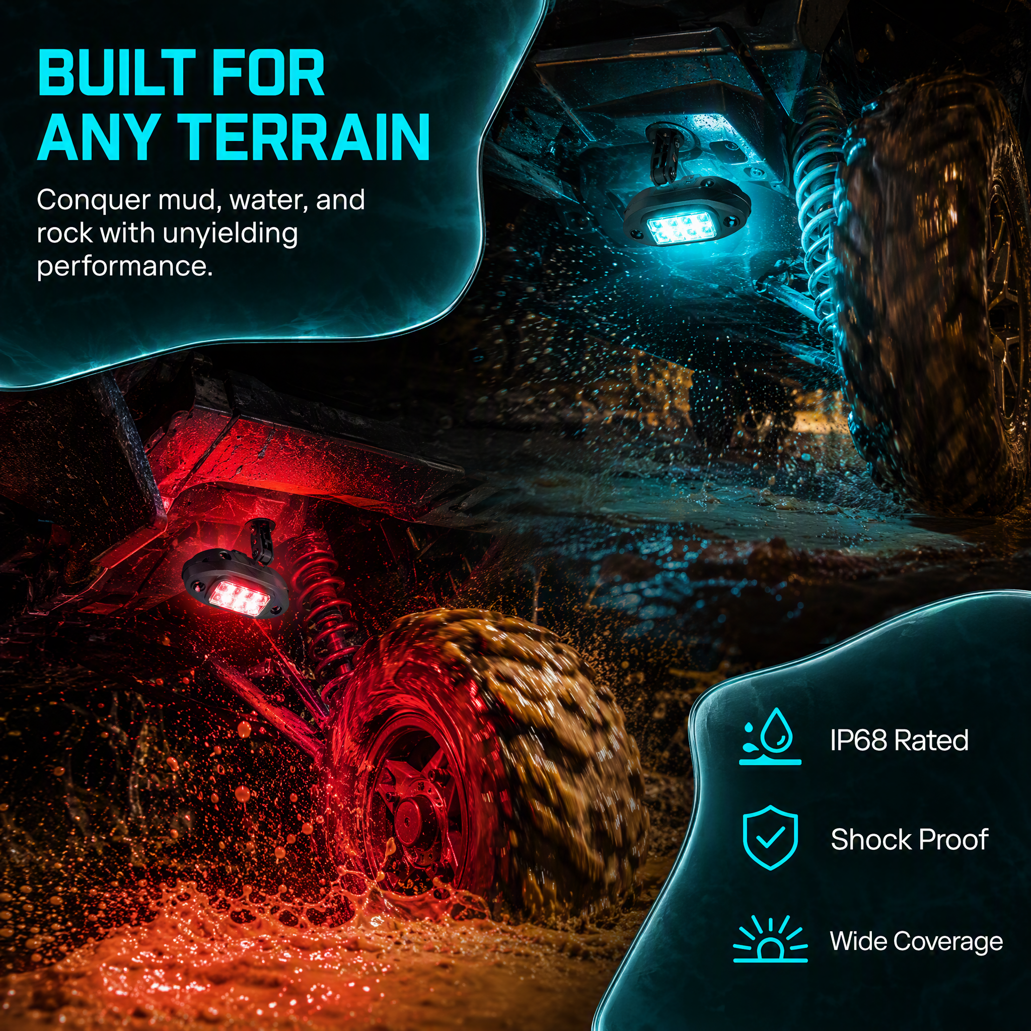 RGB Car Rock Lights Underglow Light Pods