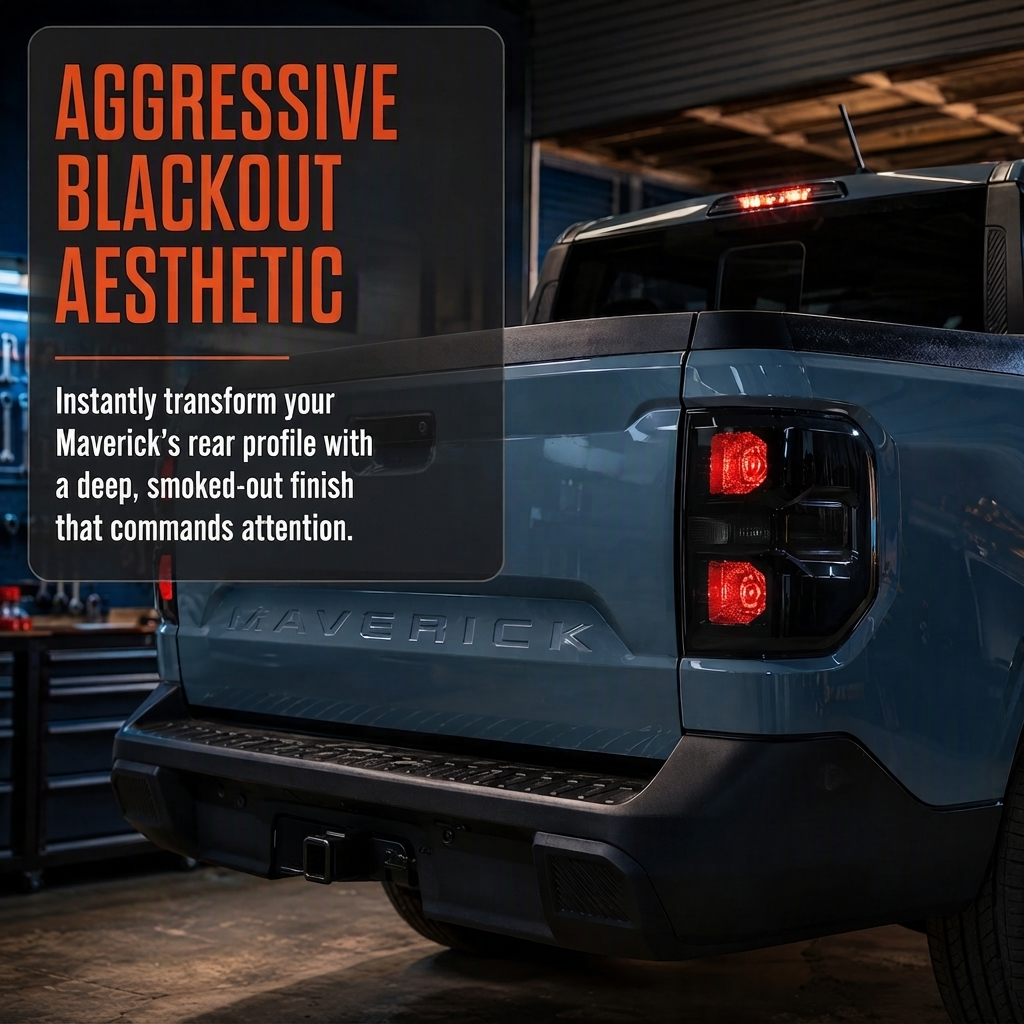 Smoked Taillight Lamp Shell Cover Trim Compatible With Maverick 2022+
