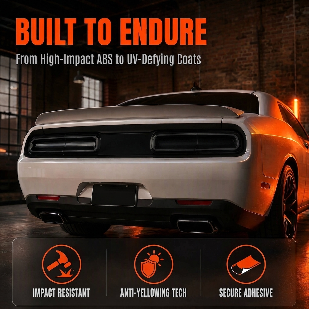 Smoked Taillight Lamp Shell Cover Trim Compatible With Challenger 2015-2024