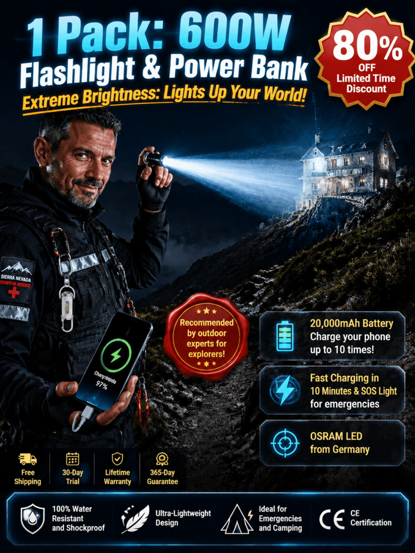 【Ultra Bright Sky Cannon】High Power Zoomable White Laser Flashlight