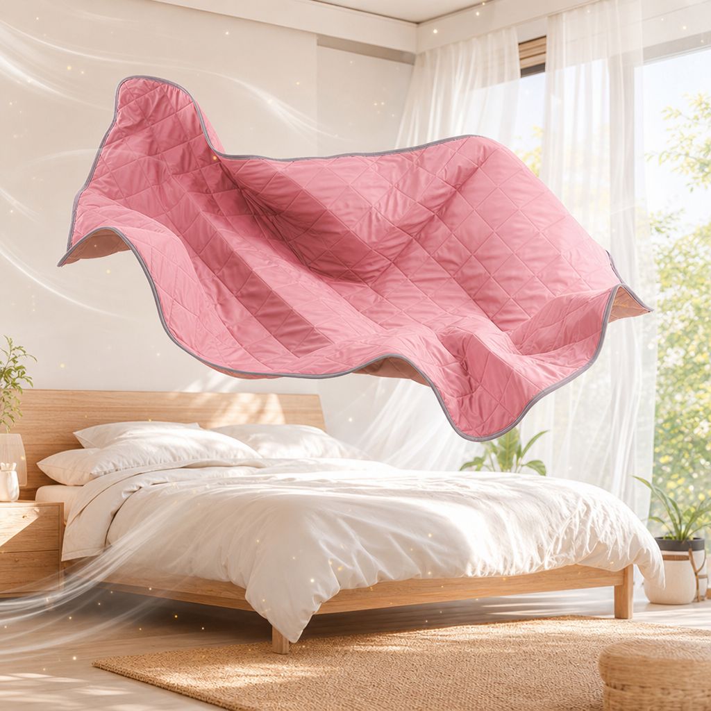 World Top Cool Summer Quilt on bed