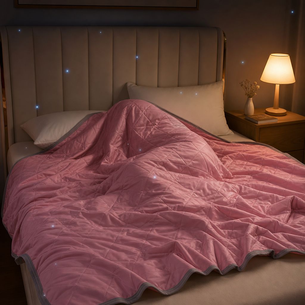 Folded lightweight summer quilt
