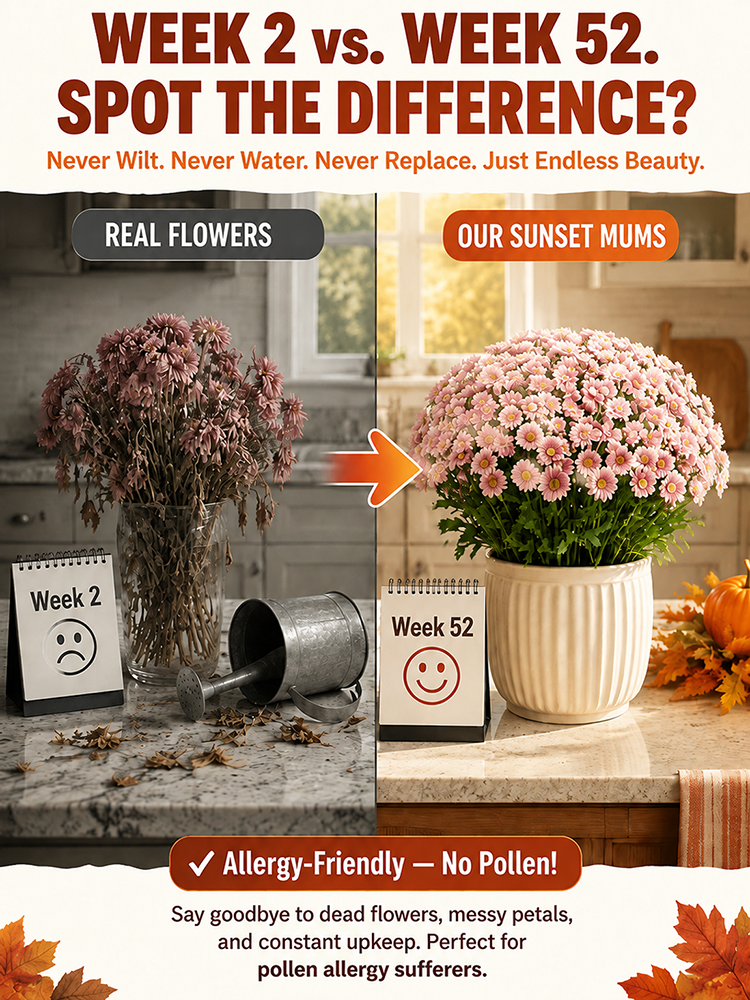 Artificial Outdoor Sunset Mums Flowers