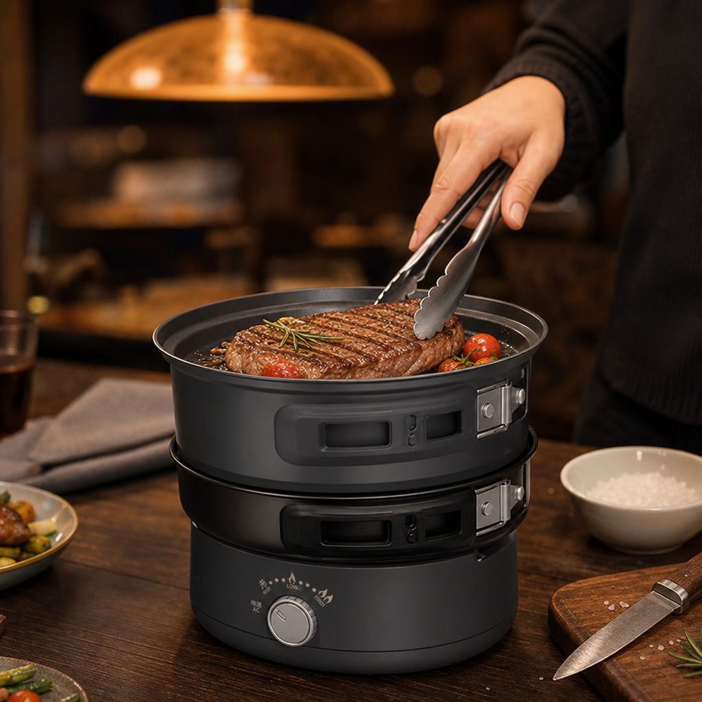 Compact electric hot pot for travel use