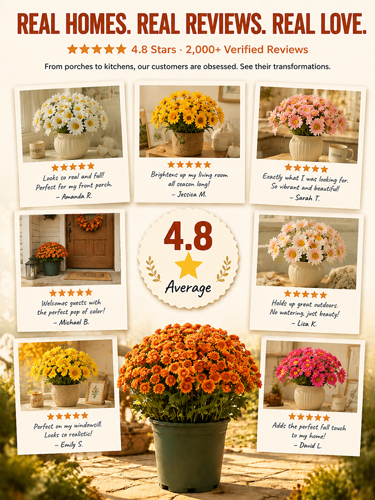 Artificial Outdoor Sunset Mums Flowers