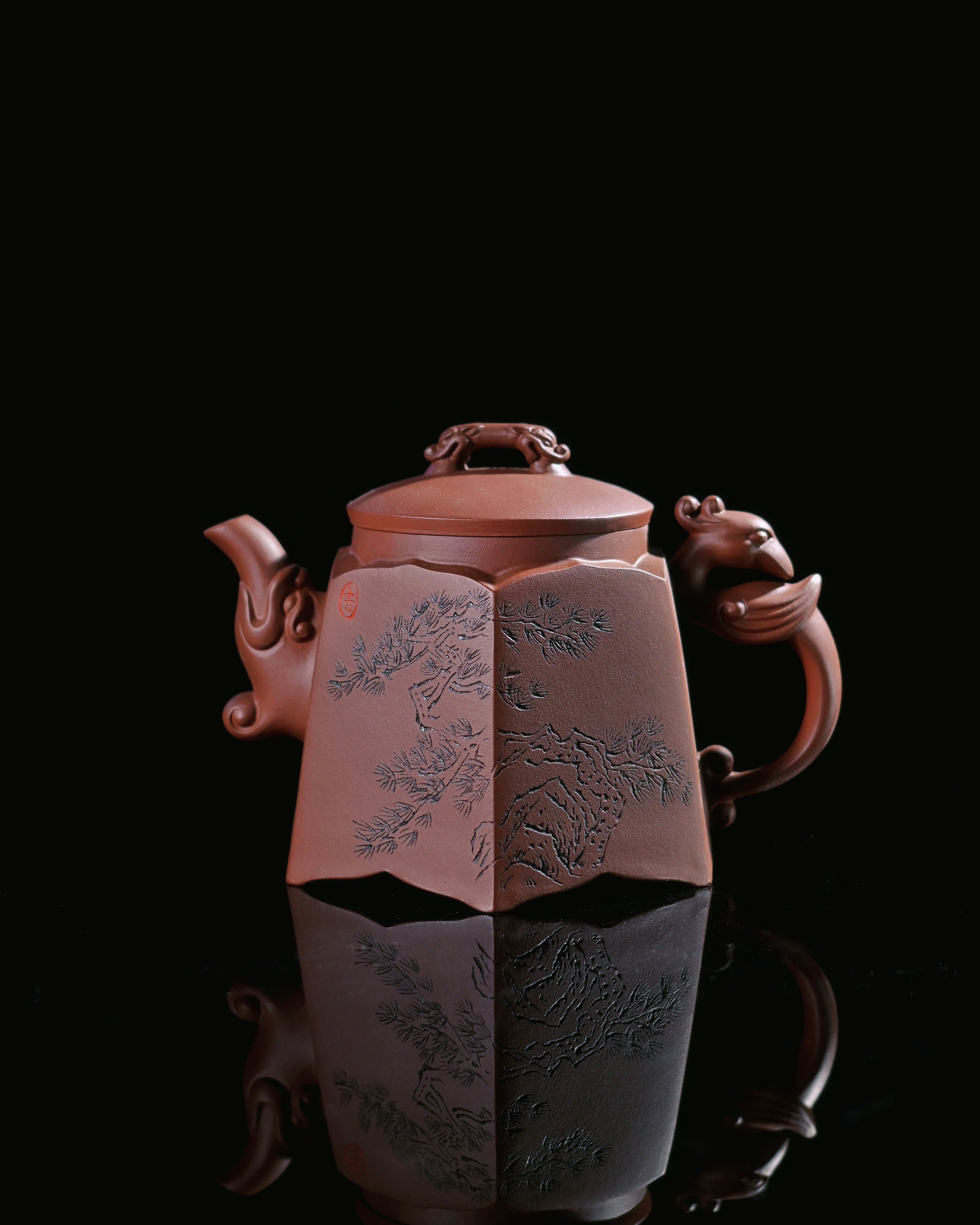 Kungfuyang Yixing Zhuni Clay Hexagonal Teapot 400ml, detail 1