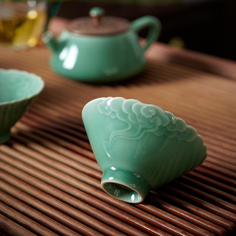 04 8062b2bf c863 4e91 9164 906c149276b3 – Longquan Celadon Embossed Cloud Patterns Teacup by Kungfuyang