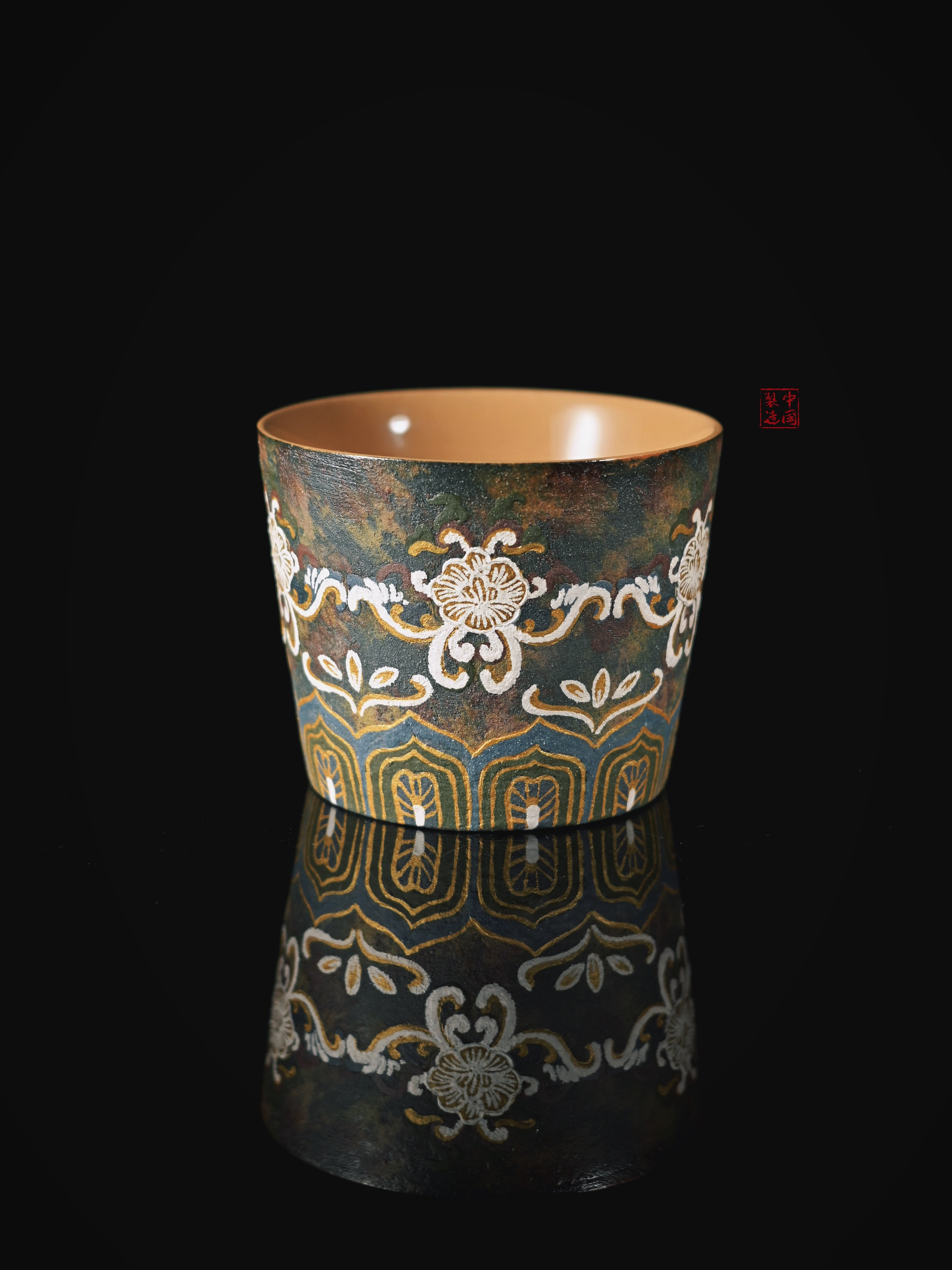 vintage hand painted teacup – Dunhuang Style Hand-Painted Universal Cup (Tea / Coffee) by Kungfuyang