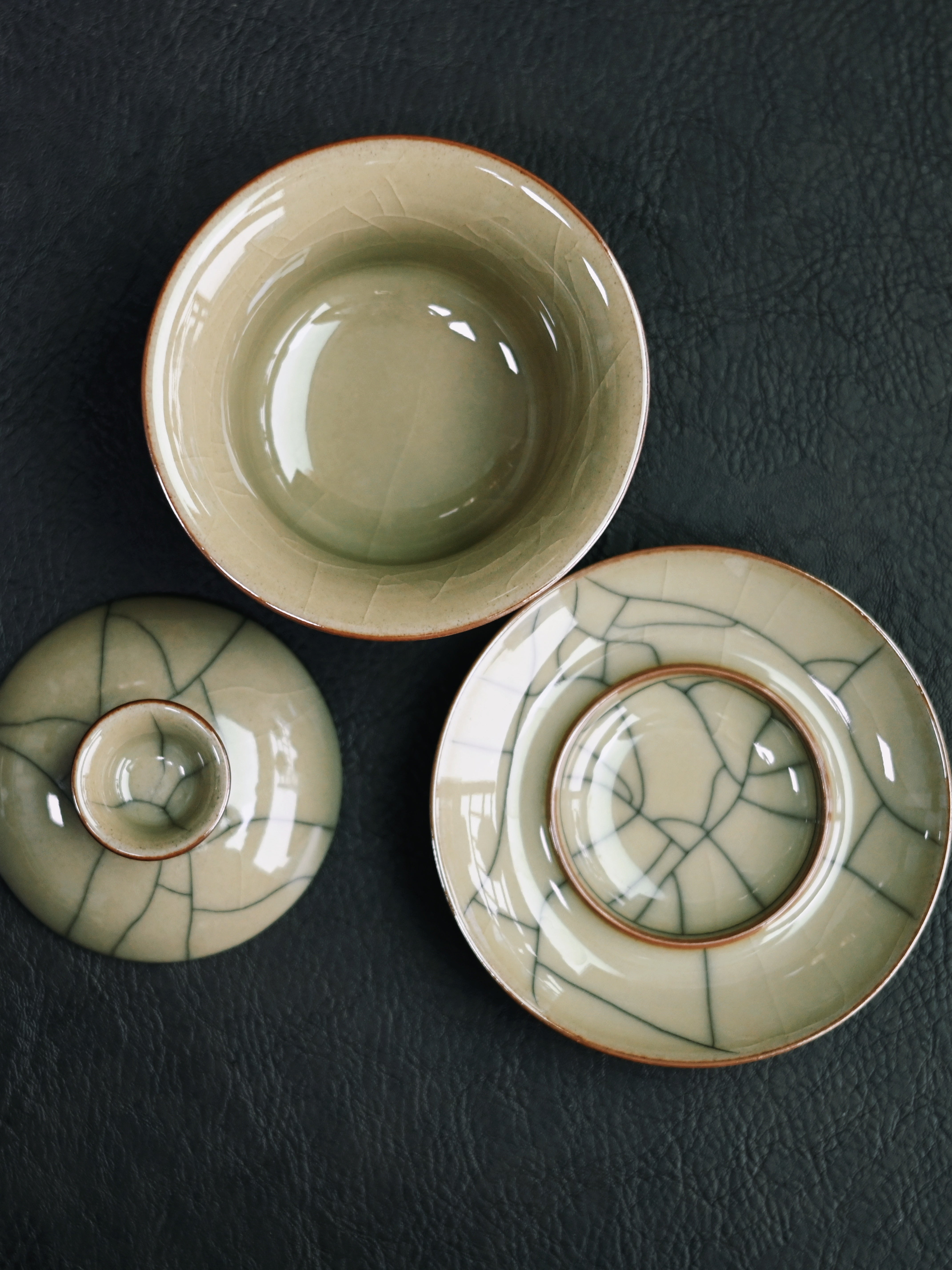 longquan celadon ge kiln iron lines gaiwan – Longquan Celadon Ge Kiln Gaiwan 160ml by Kungfuyang, view 5-2