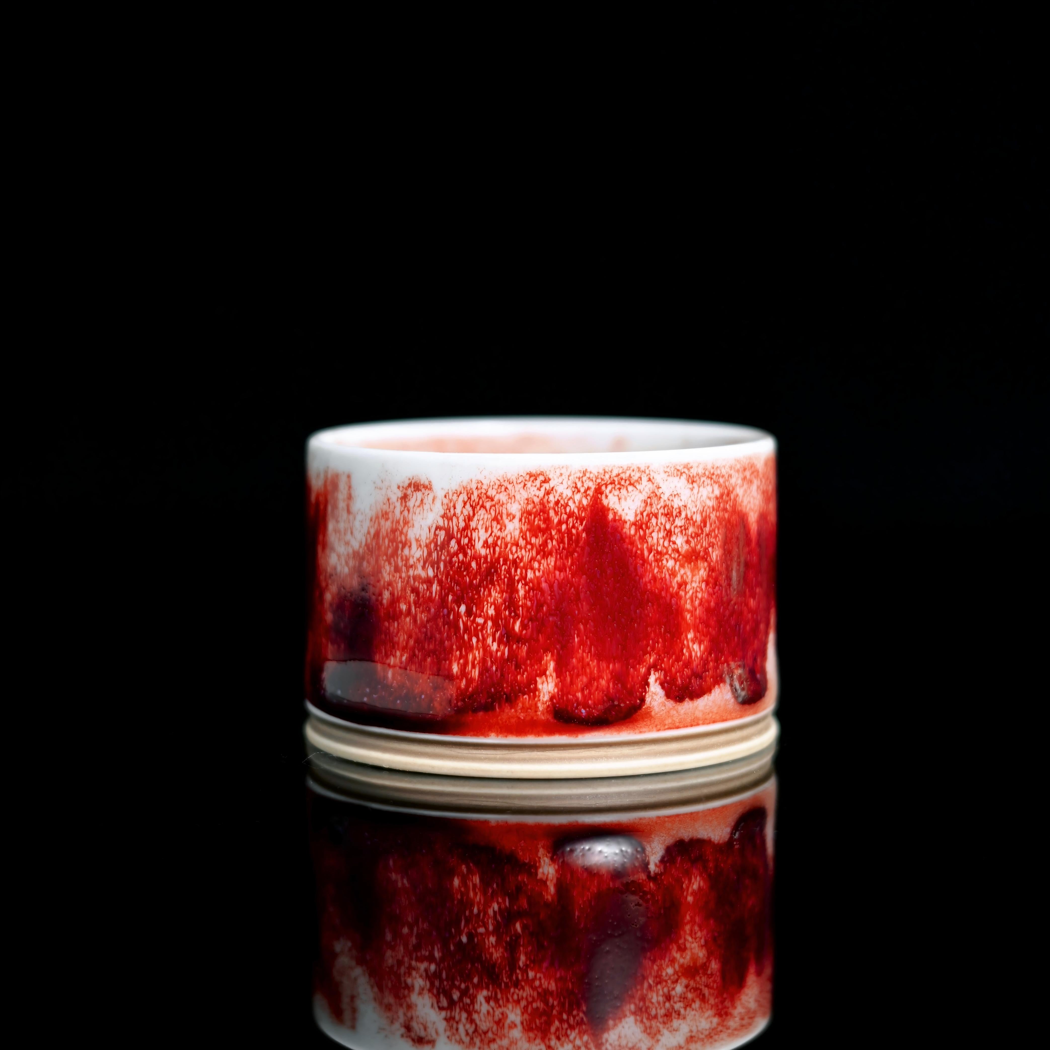 1350c reduction fired jun cup – Jun Ware Vermillion Thumb-Ring Cup 80ml by Kungfuyang