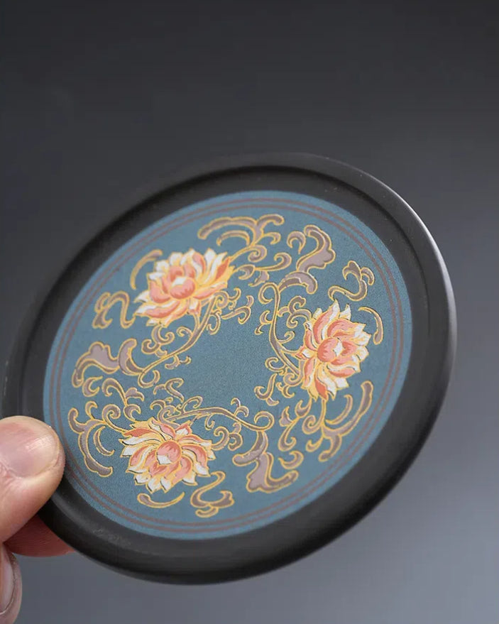 Kungfuyang Purple Clay Royal Lotus Patterned Teacup +Tea Can, product view 13