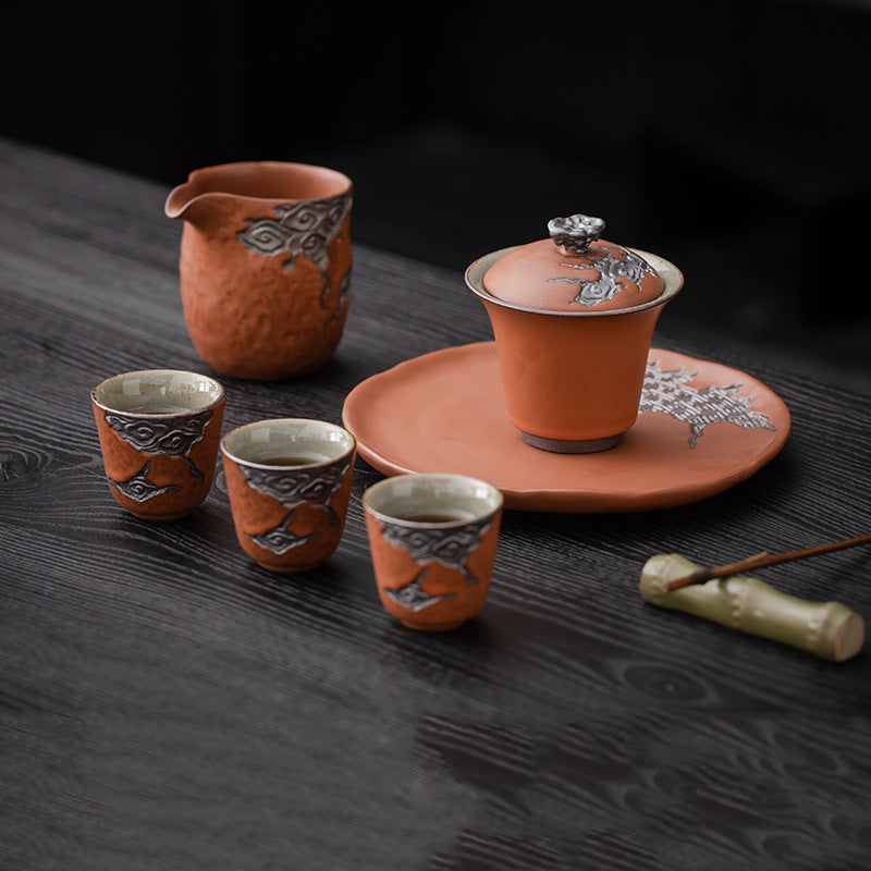 Kungfuyang Vintage Coarse Pottery Teaware with Celadon Glaze, product view 15
