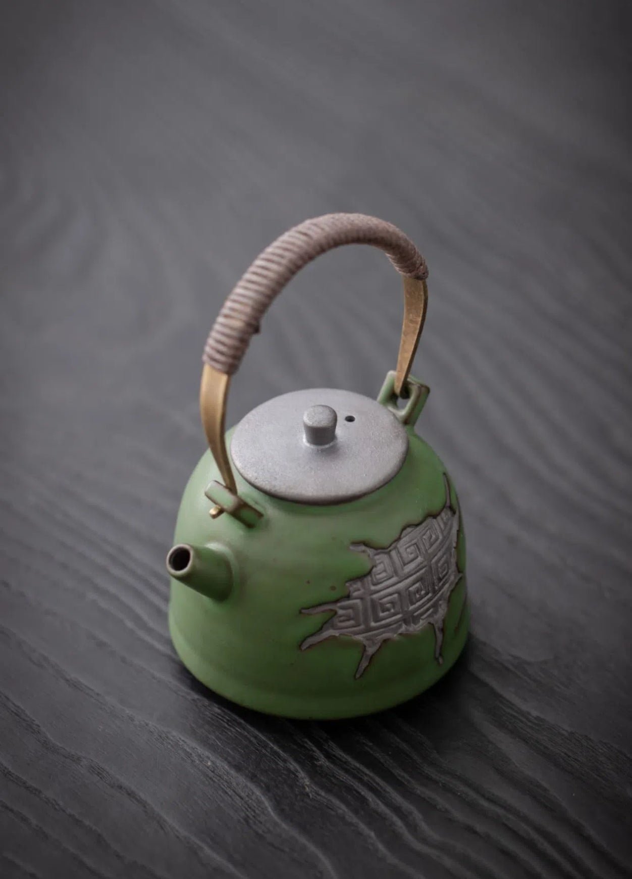 Kungfuyang Vintage Coarse Pottery Teaware with Celadon Glaze, product view 2
