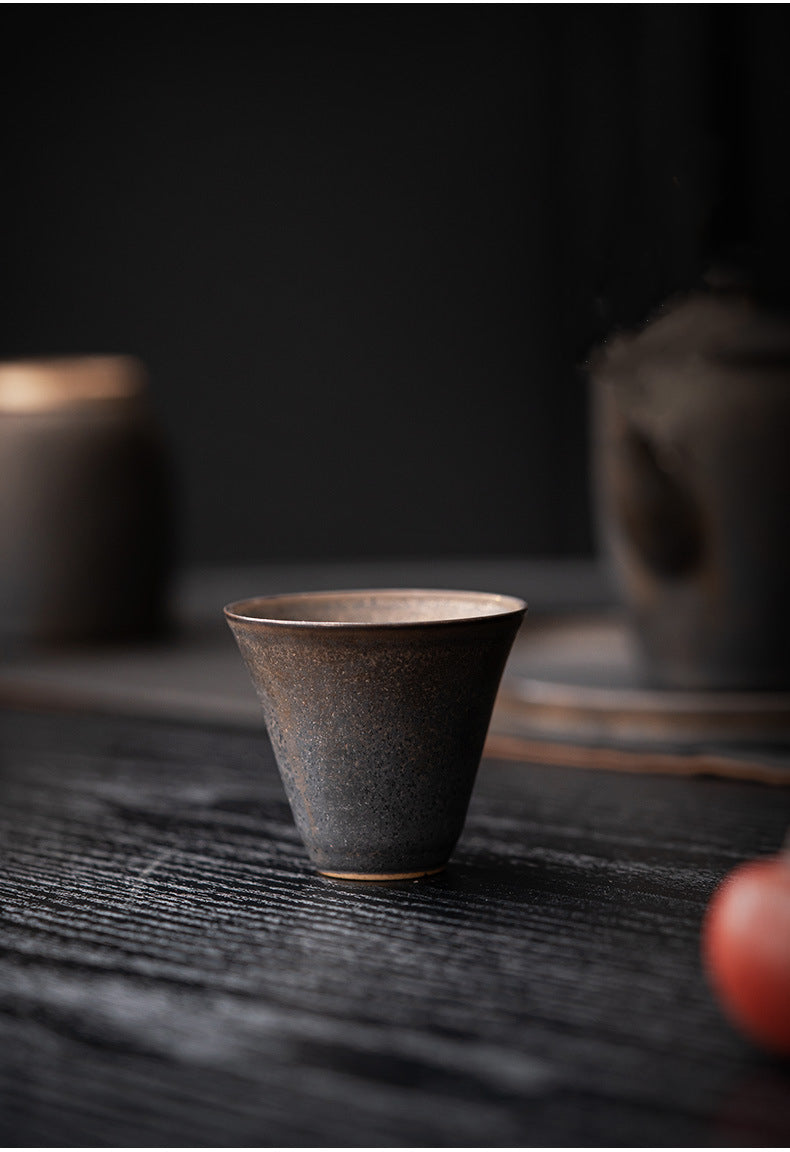 Kungfuyang Gilded Rust Glaze Wabi-sabi Style Ceramic Tea Set, product view 10