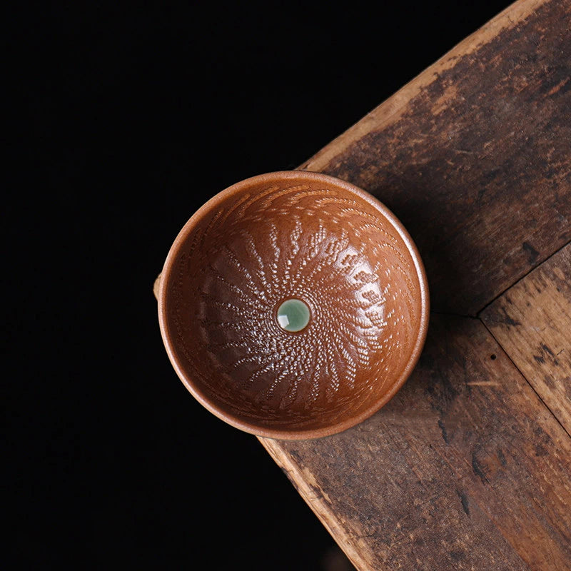 aviv3pya4 – Longquan Celadon Dragon-Fish Plum Green Wood Ash Teacup 90ml by Kungfuyang