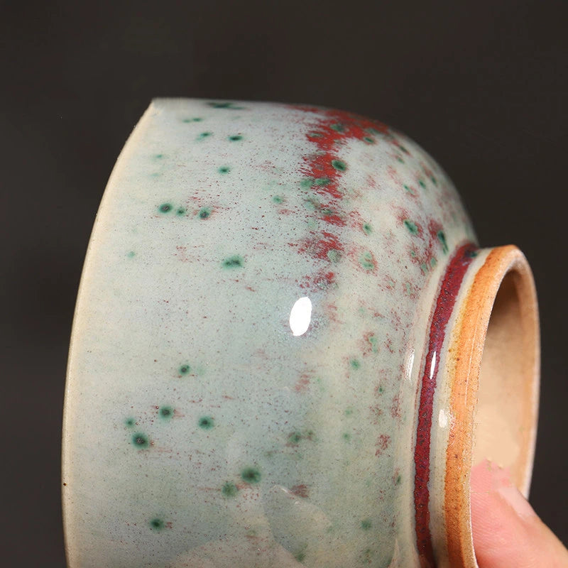 swbpmoa9b – Handcrafted Jun Ware Phoenix Tail Glaze Luohan Teacup 120ml by Kungfuyang