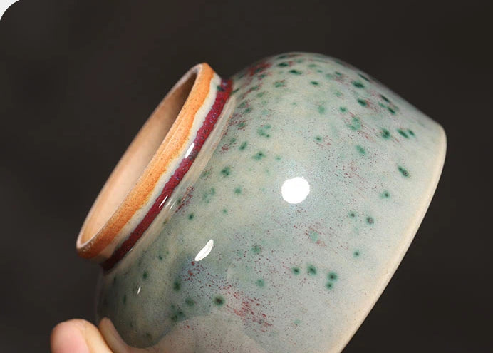 o7q52xkml – Handcrafted Jun Ware Phoenix Tail Glaze Luohan Teacup 120ml by Kungfuyang