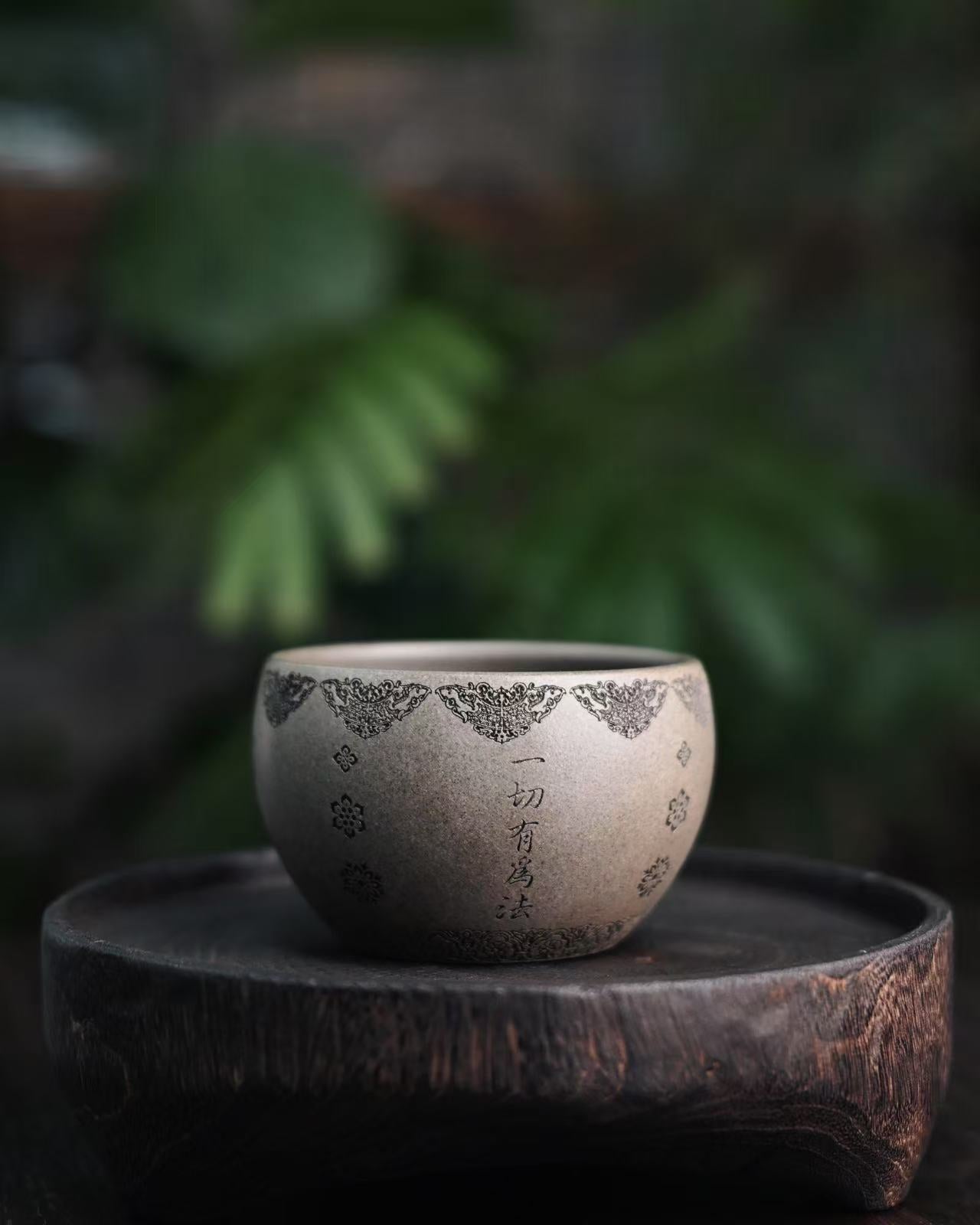 yixing purple clay qingduan teacup – Yixing Zisha Qingduan （Green-Grey) Large Capacity Teacup by Kungfuyang