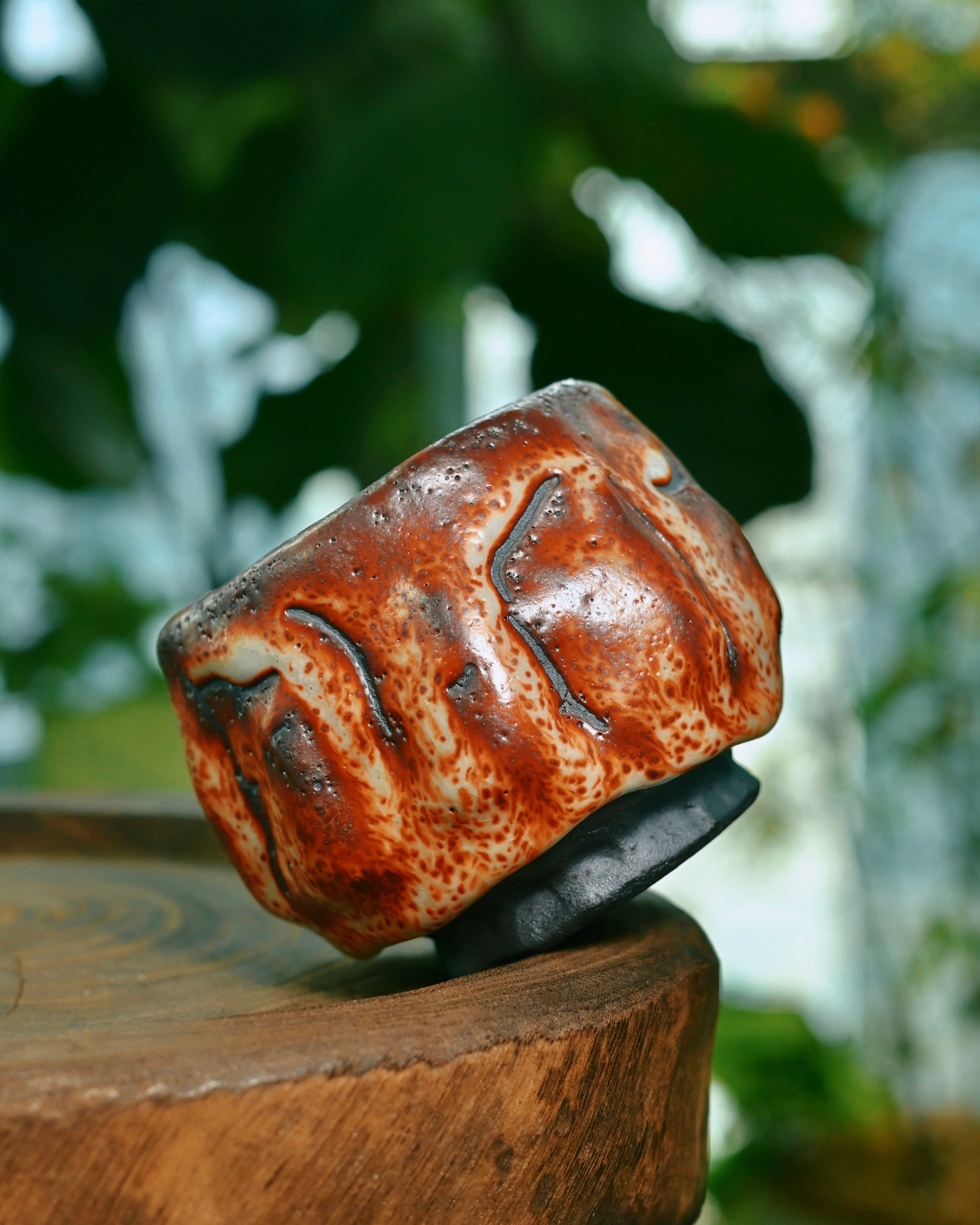shino yaki mino ceramic – Unique Piece Wabi-Sabi Shino Ware Kiln-Transformation Teacup by Kungfuyang