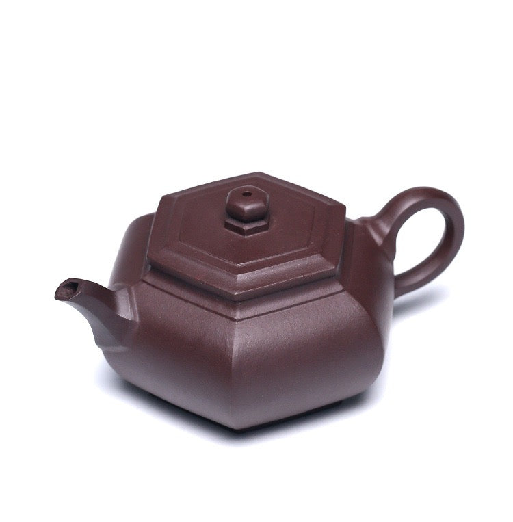 Innovative hexagonal teapot form maintaining traditional Yixing craftsmanship with modern design adaptation by Kungfuyang