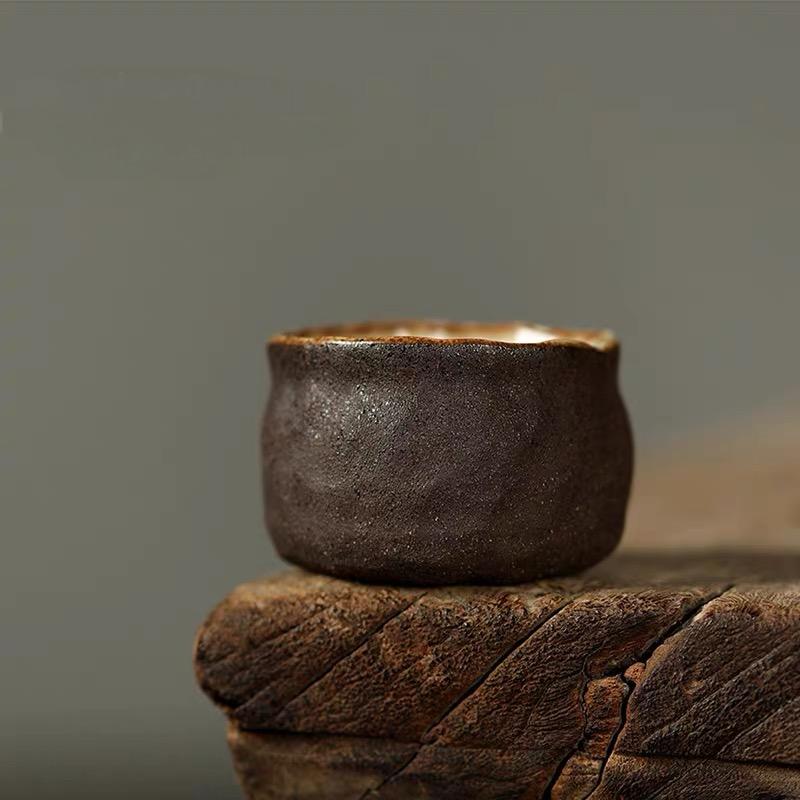 Kungfuyang Handmade wabi-sabi rough texture pottery retro Teacup, product view 1