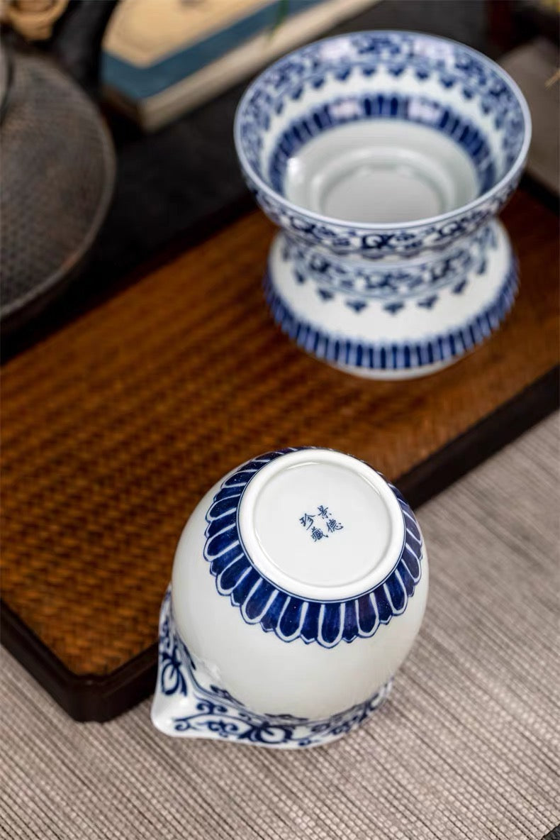4fa9fe92 ec75 47da bf1f 981743d34c19 – Jingdezhen Blue and White Lotus Vine Tea Filter with by Kungfuyang