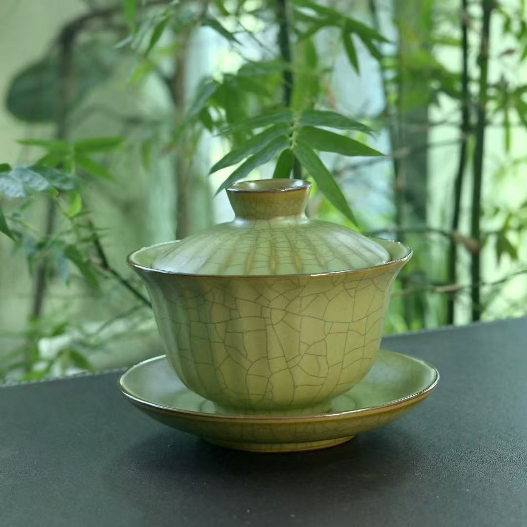 Kungfuyang Longquan Celadon – Ge Kiln Gaiwan(Tea Bowl), product view 2