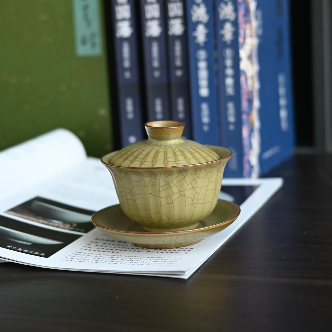 Kungfuyang Longquan Celadon – Ge Kiln Gaiwan(Tea Bowl), product view 5